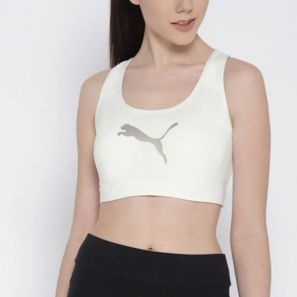 Puma Women's Classic White Sports Bra‎ Large